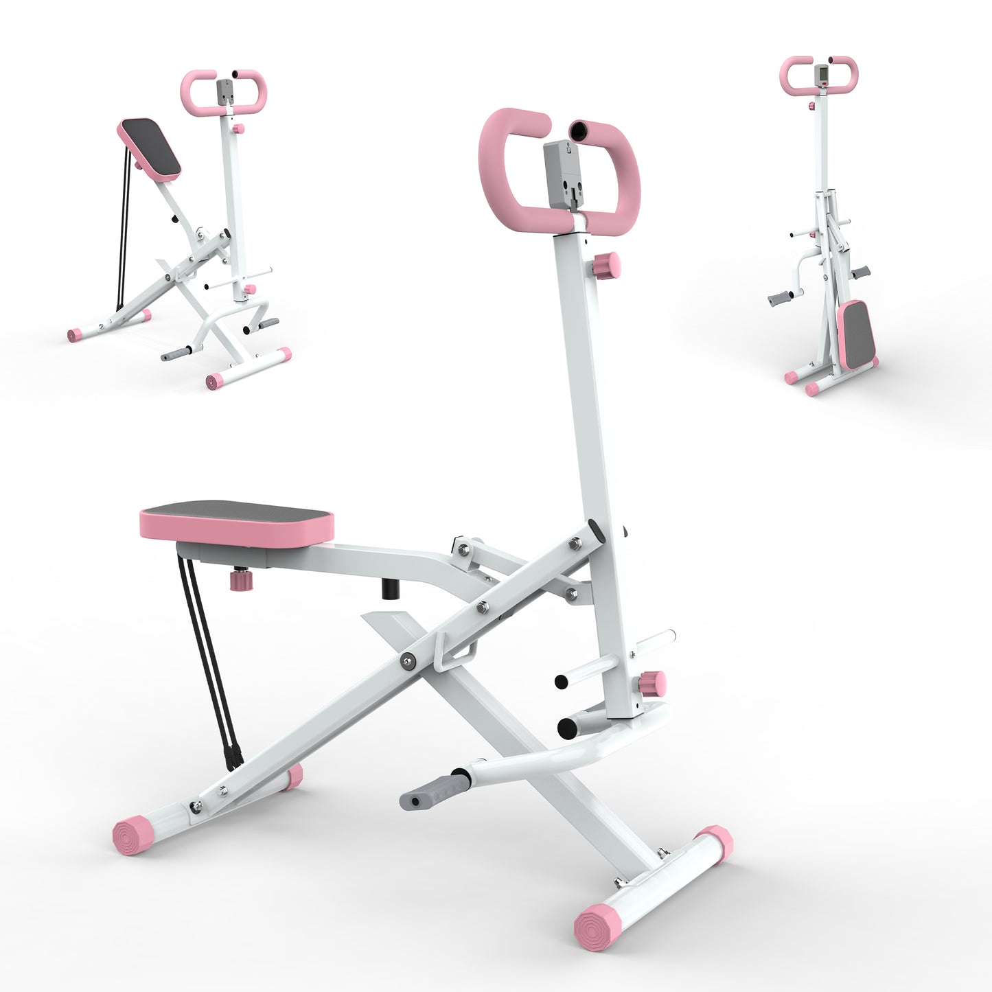 Squat Machine For Home, Assist Trainer For Glutes Workout Foldable With Resistance Bands, For Botty Glutes Butt Thighs, Ab Back Leg Press Hip Thrust For Home Gym Fitness
